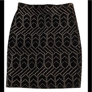Ann Taylor Petite Lace Black Nude Skirt 0P